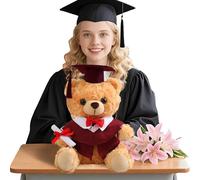 Rrlihjgu Graduated Promo 2025, Soft Plush Ceremony 25 cm - Plush Toy with Hat and Black Toga, Gift Idea 2025 and Students