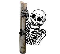 Rrlihjgu Halloween Skull Decorations, Halloween Metal Peeking Skull Yard Sign, Stakes Garden Decor for Landscape Party Porch Farmhouse Holiday Front Door Haunted House Backyard Driveway