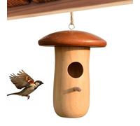 Rrlihjgu Hummingbird Houses for Outdoor Use - Hummingbird Nesting House | Wooden House with Mushroom Hat Design Decoration for Garden, Balcony, Patio & Outdoor Use