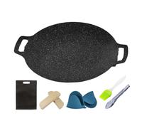 Rrlihjgu Induction Grill Pan - Korean Style Cast Iron Frying Pan with Non-Stick Coating - Portable Cooking Accessory for Outdoor Barbecue Garden Picnic