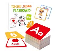 Rrlihjgu Kindergarten Flash Cards, Digital Cards | 60 Pack Educational Card Set | Intellectual Awakening Toys, Double-Sided Alphabet Flash Cards for Kindergarten and Home School