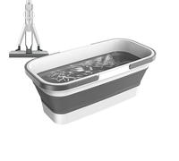Rrlihjgu Large Capacity Rectangular Bucket with Handle 46 x 22.5 x 18 cm Portable Silicone Foldable Bucket for Mop Bucket Thick Save Space for Cleaning Fishing, Camping or Even Doing