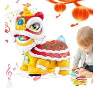 Rrlihjgu Lion Dance Decoration, Lion Dance Toy | Waving and Awake Lion Decor | Light Up Lion Model Ornament, Shaking Head Lion Decorations with Music for