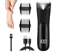 Rrlihjgu Men's Precision Beard Clipper Portable Intimate Trimmer with LCD Digital Display Legs Ears Face Nose Intimate Parts