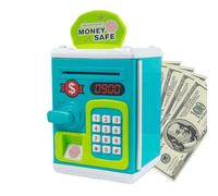 Rrlihjgu Money Saving Box for Children, Cash Saving Bank, Fingerprint Unlock ATM Toy Money Saving Box, Safes Money Jar, Educational Machine Bank for Children, Children, Home School