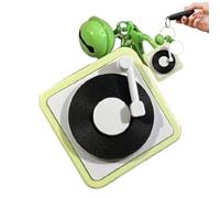 Rrlihjgu Music Theme Keychain, Record Player Holder | Recording Function Album Recording Keychain,Album Recorder Keychain for Bag Pendant