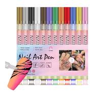 Rrlihjgu Nail Polish Markers,12 Colors Pens Nail Polish Markers | Point Graffiti Dotting Drawing Tools, Quick Drying Fine Tips for Home & Salon Use