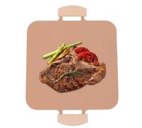 Rrlihjgu, Non-Stick Grill Plate, Wooden Handles, Tilted Flat Frying Pan for Stove Top, Portable Grill Plate, Grill Plate, Multifunctional Tortilla Grill Plate for Indoor and Outdoor Use