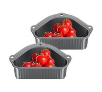 Rrlihjgu Over the Sink Strainer Kitchen Sink Food Filter | 2 PCS Heavy Duty Triangle Structure Sink Strainer Particle Holder - Multifunctional Sponge Holder