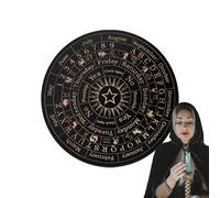 Rrlihjgu Pendulum Board for Fortune Telling - Decision Aid Pendulum Plate Decorative Wooden Board with Engraving, Game Board for Séances Board Game Divination Board for Celebrations and Gatherings