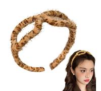 Rrlihjgu Plush Headband | Eyeglass Shaped Shower Headband,Fashion Leopard Print Hair Hoop for Women and Girls, Hair Accessories