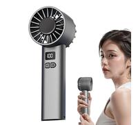 Rrlihjgu Portable Handheld Fan, Personal Cooling Small Handheld Fan, Digital Display Cool Gadgets Rechargeable, Quiet 100 Speeds Air Cooler for Desk Camping Vacation Travel