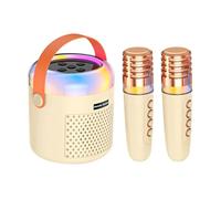 Rrlihjgu Portable Karaoke Machine, Music Player with LED Lights, Portable Speaker with Microphone - for Home Singing Practice Travel Classroom Birthday Party Christmas Family Gatherings