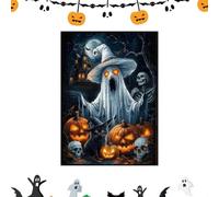Rrlihjgu Pumpkin Ghost Parade Jigsaw Puzzle,28x25cm Gothic-Themed With Ghost Design,Puzzles For Challenging,Holiday Gothic Game Toy For Adult Family Party Men Women Kids Collectibles