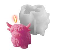 Rrlihjgu Silicone Animal Moulds, Highland Cattle Mould, Reusable, Durable, 3D Candle Mould for Sweets, Cakes, Snack