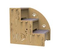 Rrlihjgu Small Dog Steps Wooden Pet Stairs with 3 Steps for Dogs Light and Strong 13.78x10.24x13.78 Inches Non-Slip Portable Balanced Ramp