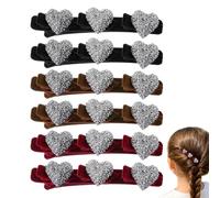 Rrlihjgu Small Hair Clips, Flock Heart Styling Accessories, Small Soft Shiny Hair Clips Set, for Dance, Wedding, Travel, Party