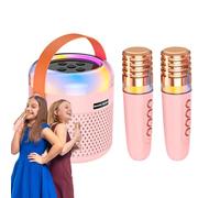 Rrlihjgu Small Karaoke Machine - Music Player with LED Lights - Portable Speaker with Microphone | For Home Singing Practice Travel Classroom Birthday Party Christmas Family Gatherings
