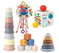 Rrlihjgu Soft Building Blocks, Sorting Toys for | Preschool Sensory Toy Set | Reusable Sorting Stacking Motor Skills Training Cube Blocks Toy