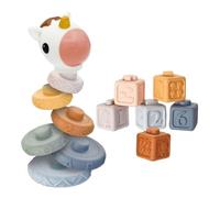 Rrlihjgu Stacking Blocks Set | Colorful Animal Shaped Sensory Toys | Multi-Functional Educational Learning Committee for Building Table