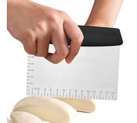 Rrlihjgu Stainless Steel Bench Scraper, Bread Cutter | Bread and Pizza Cutter, Multipurpose Polished Stainless Steel Scraper Cutter with Measuring Scale for Pizza