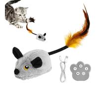 Rrlihjgu Toy for Cats on the Move - Mice Automated Cat Toy with Squeaky Sound - Plush Toy with Remote Control, Light and Sound for Exercise and Indoor Fun