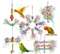 Rrlihjgu Toys for Destruction Birds - Climbing Toy for Nymphs 5 Pieces - Lovebird Wear Accessory, Climbing Accessories for Cockatiels Macaws and Parakeets