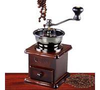 Rrlihjgu Vintage Manual Brown 16.7cm Brown Retro On Wood With Crank,Easy To Clean,Portable Grinding Grinding With Antique Design,Grinding For Coffee Beans, Stainless Steel