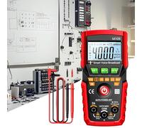 Rrlihjgu Voltage Tester Multimeter - 4000-count Voltage Current Meter | Auto Voice Broadcast Electronic Measuring Device for Electricians Engineering Equipment Debugging Household Outlet