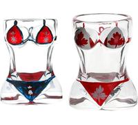 RRMMAN Bikini Glass Shot Glasses, Novelty Bikini Top 3D Small Shot Glasses,Reusable, 50ml Heavy Base Shot Cups for Alcohol, Vodka, Tequila & Dessertsor, Birthday for Men Women (A)