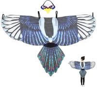 RRMMAN Bird Costume Wings Bird Costume Owl Wings for Kids Eagle-Parrot as Boys Halloween Girls Party Gifts Play Dress Up with Headband (Blue)