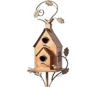 RRMMAN Bird House Garden Stakes for Outside-Metal Birdhouses with Pole Outdoor,Large Bird Houses with Pole Outdoor,Bird House on Stake, Large Bird Houses for Courtyard Backyard Patio (A, 1)