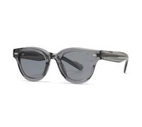 RRNTTTM Classic Polarized Round Sunglasses Men Acrylic Inlay Temple Luxury Sun Glasses Women Beach(Gray gray)