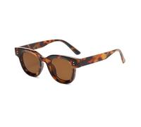RRNTTTM Fashion Retro Sunglasses Glass Elliptical Frame Thickened Small Frame Minimalist Design Sun Glasses Street Shoot,hawksbill brown,one