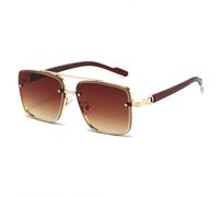 RRNTTTM Fashion Retro Sunglasses Men Women's Design Metal Shades Pilot Sun Glasses,Gradient Tea