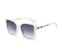 RRNTTTM Luxury Fashion Leopard-print thin frame Oversized Women Sunglasses Gradient Color Glasses Men Sun Glasses UV400,white gray,one