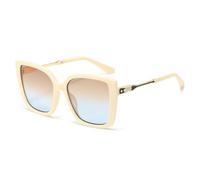RRNTTTM Luxury Fashion Leopard-print thin frame Oversized Women Sunglasses Gradient Color Glasses Men Sun Glasses UV400,biege tea blue,one