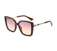 RRNTTTM Luxury Fashion Leopard-print thin frame Oversized Women Sunglasses Gradient Color Glasses Men Sun Glasses UV400,dark tea pink,one