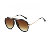 RRNTTTM Luxury Retro Oversized Big Frame Women Sunglasses Gradient Tea Color Oval Pilot Shades UV400 Cool Men Sun Glasses,black gradient brown