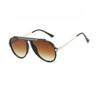RRNTTTM Luxury Retro Oversized Big Frame Women Sunglasses Gradient Tea Color Oval Pilot Shades UV400 Cool Men Sun Glasses,gray gradient brown