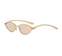 RRNTTTM Metal Cat Eye Pilot Sunglasses Retro Style, Face Slimming,Champagne