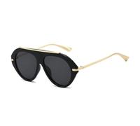 RRNTTTM Oversized Pilot Sunglasses Retro Style Gold Frame Vintage Shades,Black