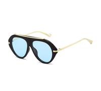 RRNTTTM Oversized Pilot Sunglasses Retro Style Gold Frame Vintage Shades,black blue