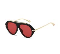 RRNTTTM Oversized Pilot Sunglasses Retro Style Gold Frame Vintage Shades,black red