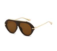RRNTTTM Oversized Pilot Sunglasses Retro Style Gold Frame Vintage Shades,Brown FrameTea