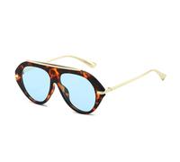 RRNTTTM Oversized Pilot Sunglasses Retro Style Gold Frame Vintage Shades,Leopard blue
