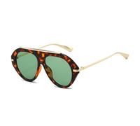 RRNTTTM Oversized Pilot Sunglasses Retro Style Gold Frame Vintage Shades,Leopard green