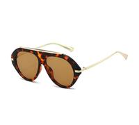 RRNTTTM Oversized Pilot Sunglasses Retro Style Gold Frame Vintage Shades,Leopard Tea