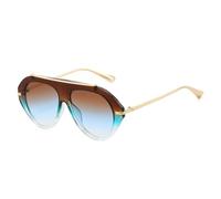 RRNTTTM Oversized Pilot Sunglasses Retro Style Gold Frame Vintage Shades,tea blue
