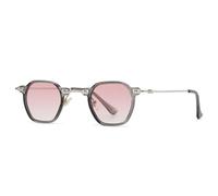 RRNTTTM Popular Fashion Men Punk Clear Gradient Lens Sunglasses Shades Uv400 Women Retro Rivets Sun Glasses(Grey pink gradient)